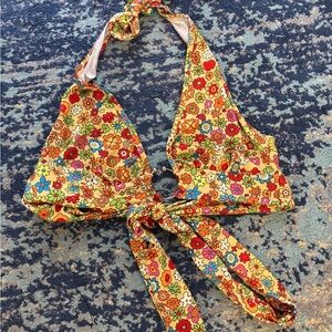 Floral Halter Bikini Top